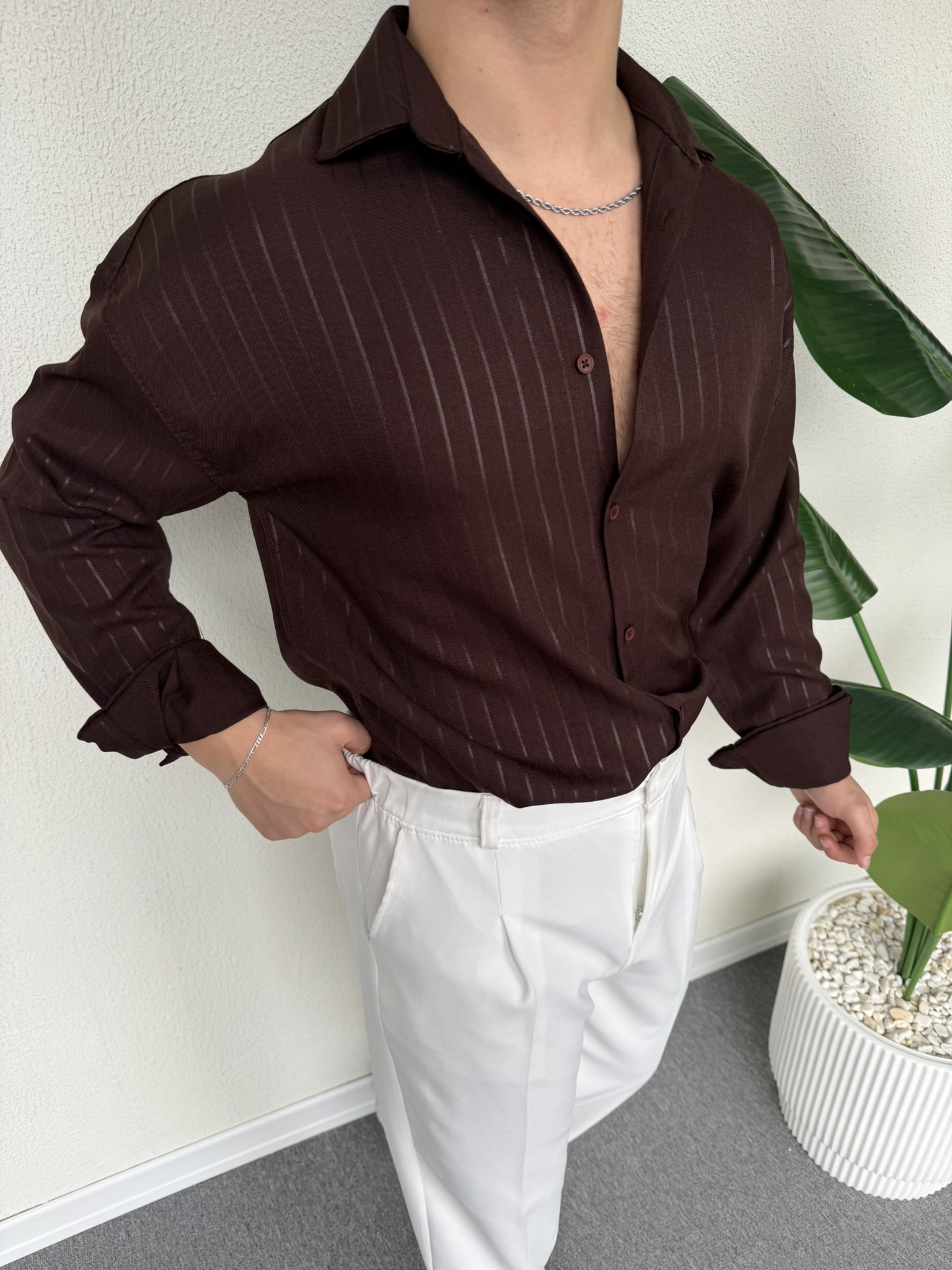 ÇİZGİ DETAYLI GÖMLEK